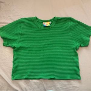 Big Bud Press Cropped Honeycomb Tee - Kelly Green